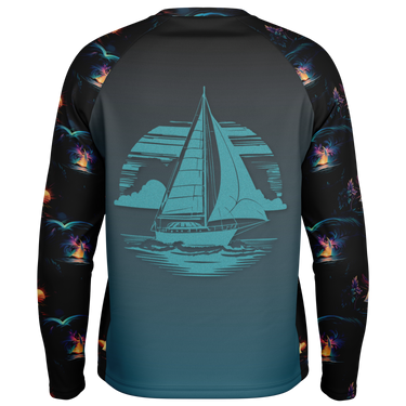 Chokefish™ Long Sleeve Every Day All Weather Trees&Boats Shirt Men's-020-2